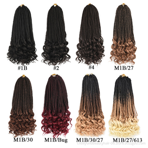Ombre Crochet Hair Box Braids Synthetic long Rainbow Pink Braiding Hair 22Strands Crochet Hair for African Braids